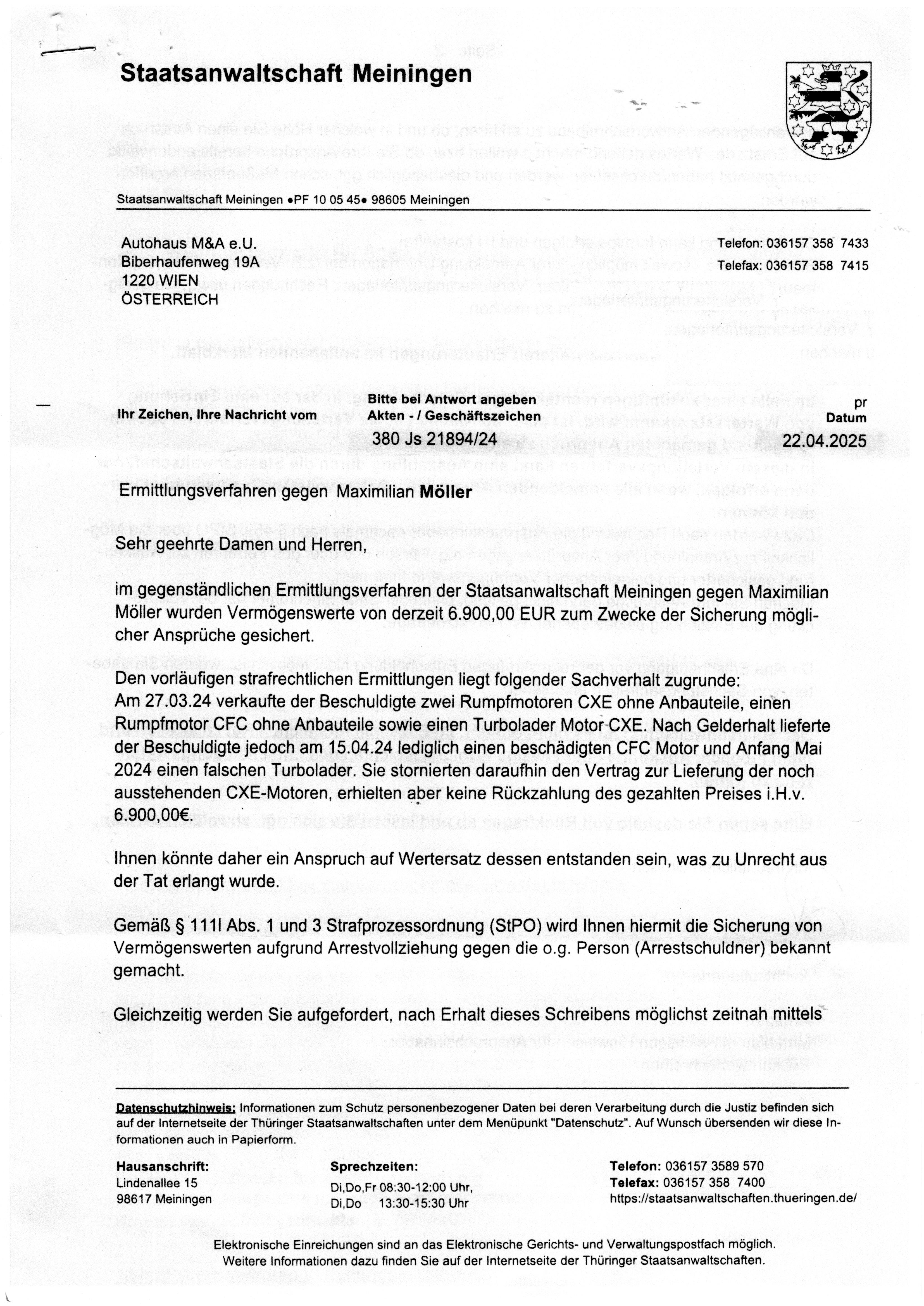 Staatsanwalt Meiningen